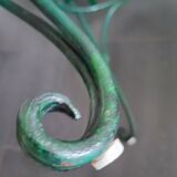 Metal and rattan chair with vine and grape decor