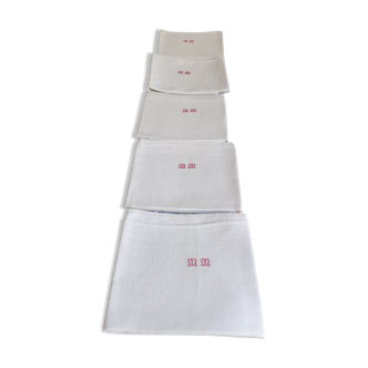 Set of 5 monogrammed towels or hand towels