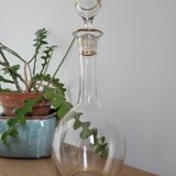 Glass carafe with gold trim