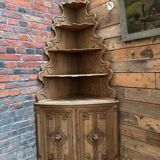 Corner cabinet in oak, late 19th century.