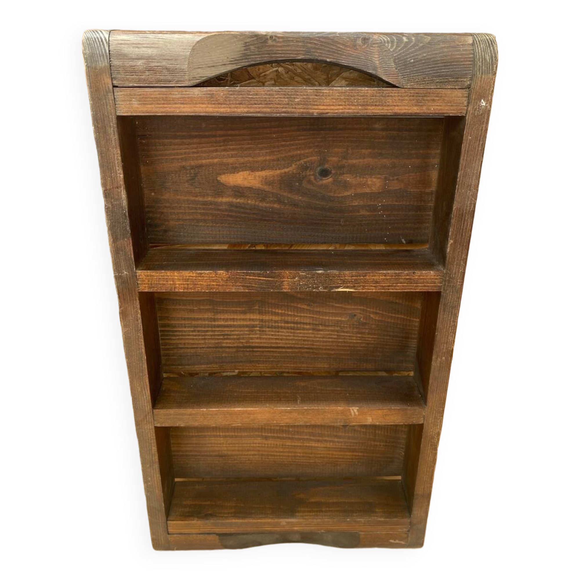 Antique 3 Compartment Wooden Hanging Spice Rack Vintage #B193