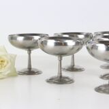 Set of 6 stainless steel bowls by Letang-Remy, vintage French, 1970s