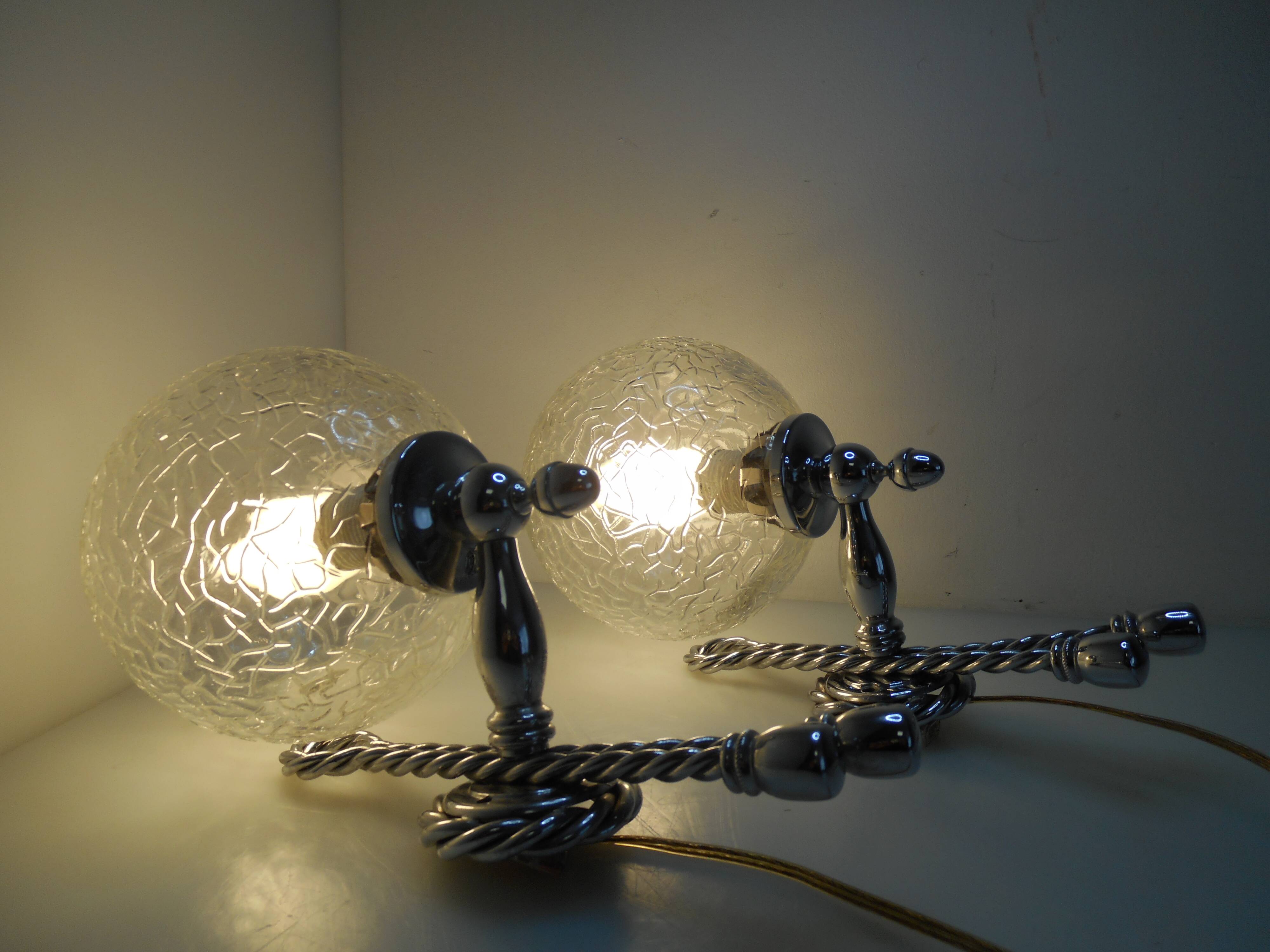 Paire d'appliques boules murales style vintage