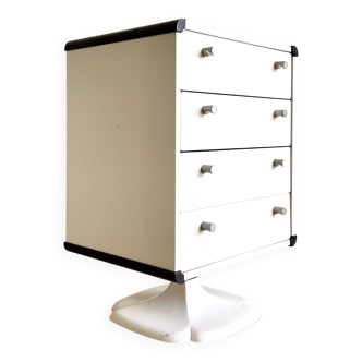Commode en résine blanche, pied tulipe, Gautier