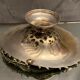 Cut basket basket handle on pedestal in silver metal with floral decoration