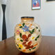 Ceramic vase by J. Massier Vallauris with floral decoration.