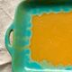 Plat à anses céramique turquoise et ocre CAB