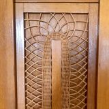 Wood cabinet and rattan 60s