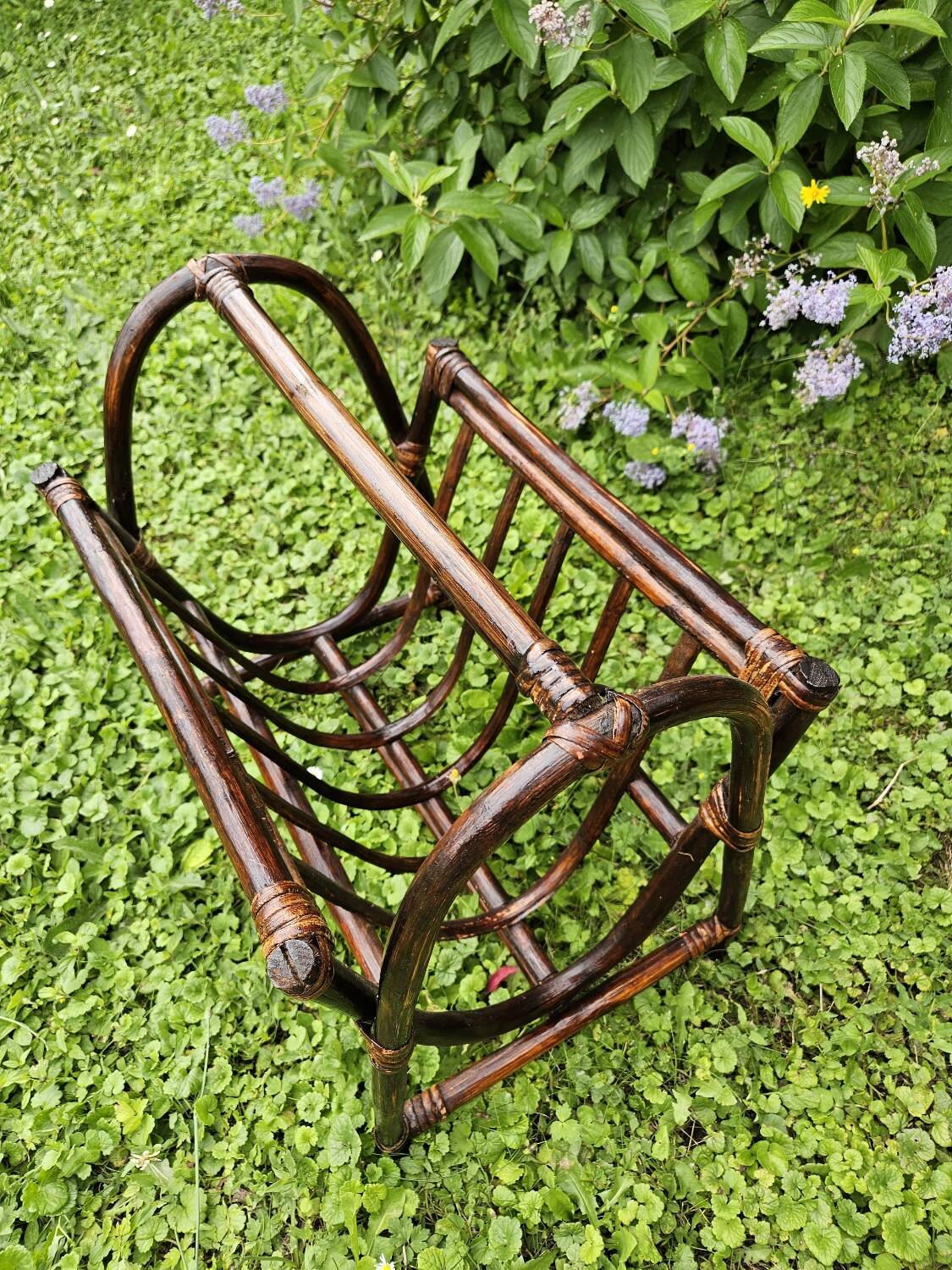 Rattan magazine rack