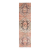 Tapis en laine et coton nouée à la main orange 87x357
