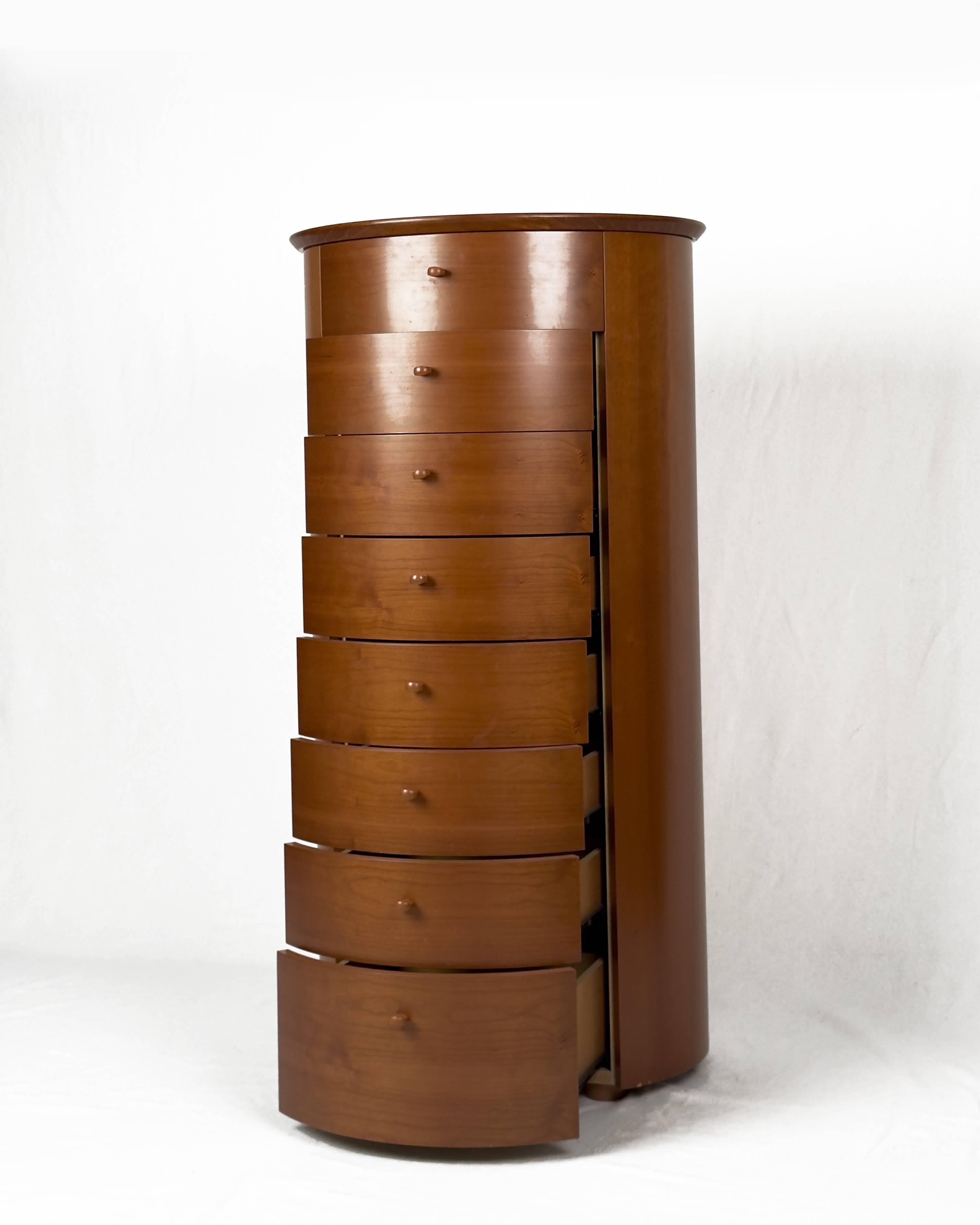 Commode italienne moderne en merisier, années 1970