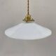 Pair of vintage white opaline pendant lights