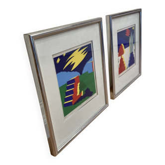 Duo of lithographs "BENT KARL JAKOBSEN".