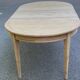 Louis XVI extendable round table in solid raw oak 210cm 19th century