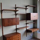 Modular rosewood wall bookcase by Thygesen and Sorensen for Hg Furniture, 1960
