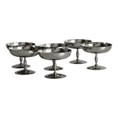 6 coupelles sur pied en inox mat