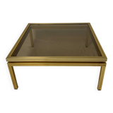 Table basse en verre et laiton