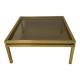 Glass and brass coffee table