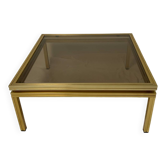 Glass and brass coffee table