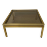 Glass and brass coffee table