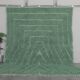 Traditional handwoven Berber rug in green, size 1.5/3.5 m.