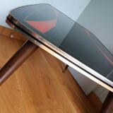Coffee table formica tapered compass legs