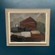 Large Original Swedish Oil on Canvas – “Bangård” by Fred Andersson – Signed – Vintage & Framed – 80 × 69 cm (31.5" × 27.2")