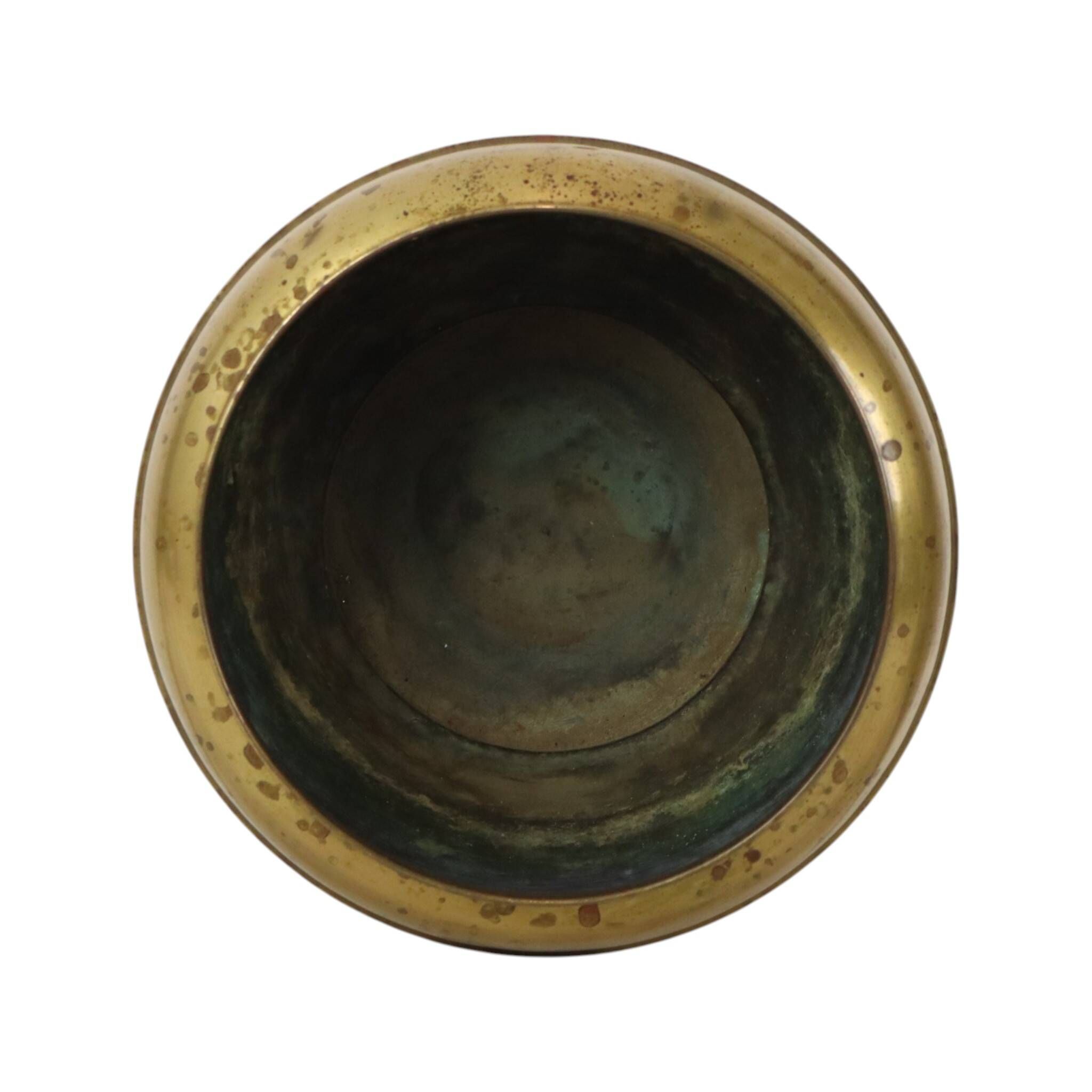 Large French Brass Repoussé Cache-pot / Planter, 25 cm