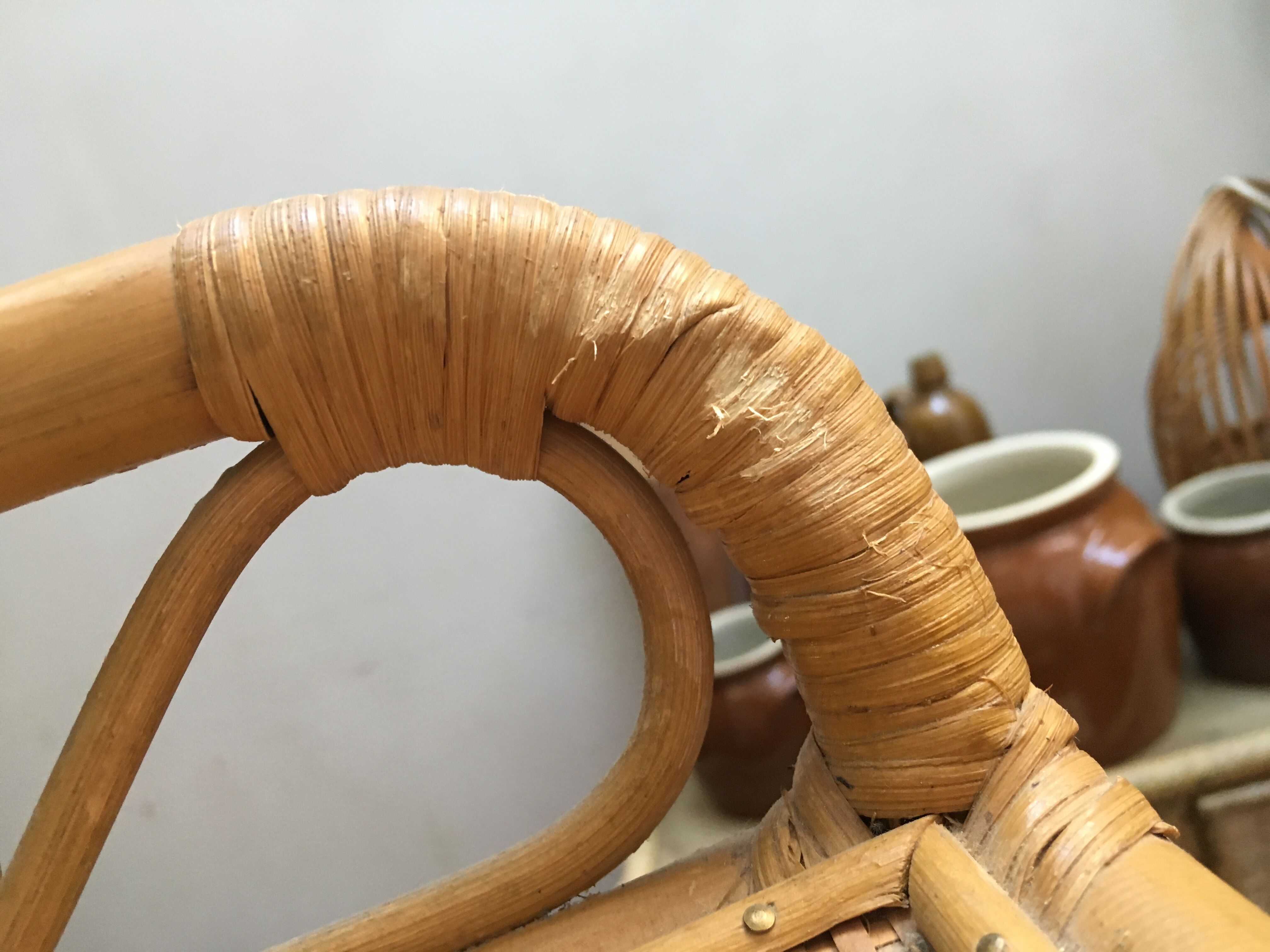 Vintage rattan shelf