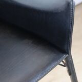 Fauteuil vintage en cuir noir - Années 80