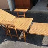 Rattan garden deckchair half XXth