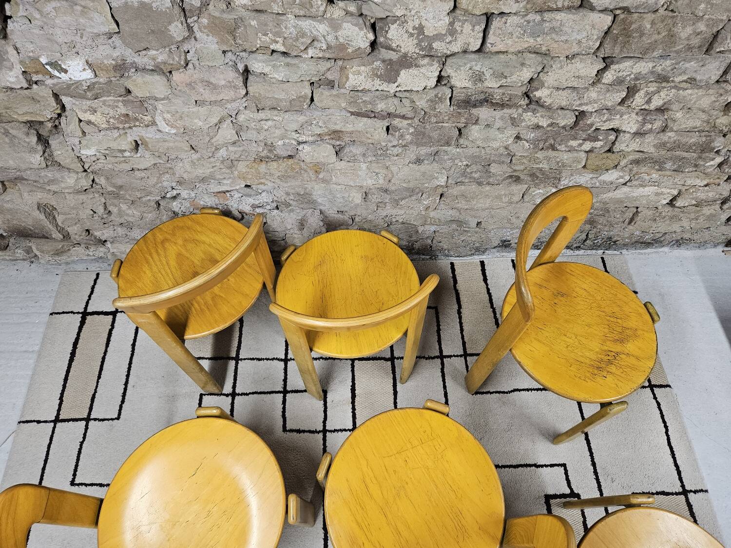 Lot of vintage bruno rey 1970" chairs