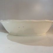Ravier or small oval dish longchamps ceramics rouennais model