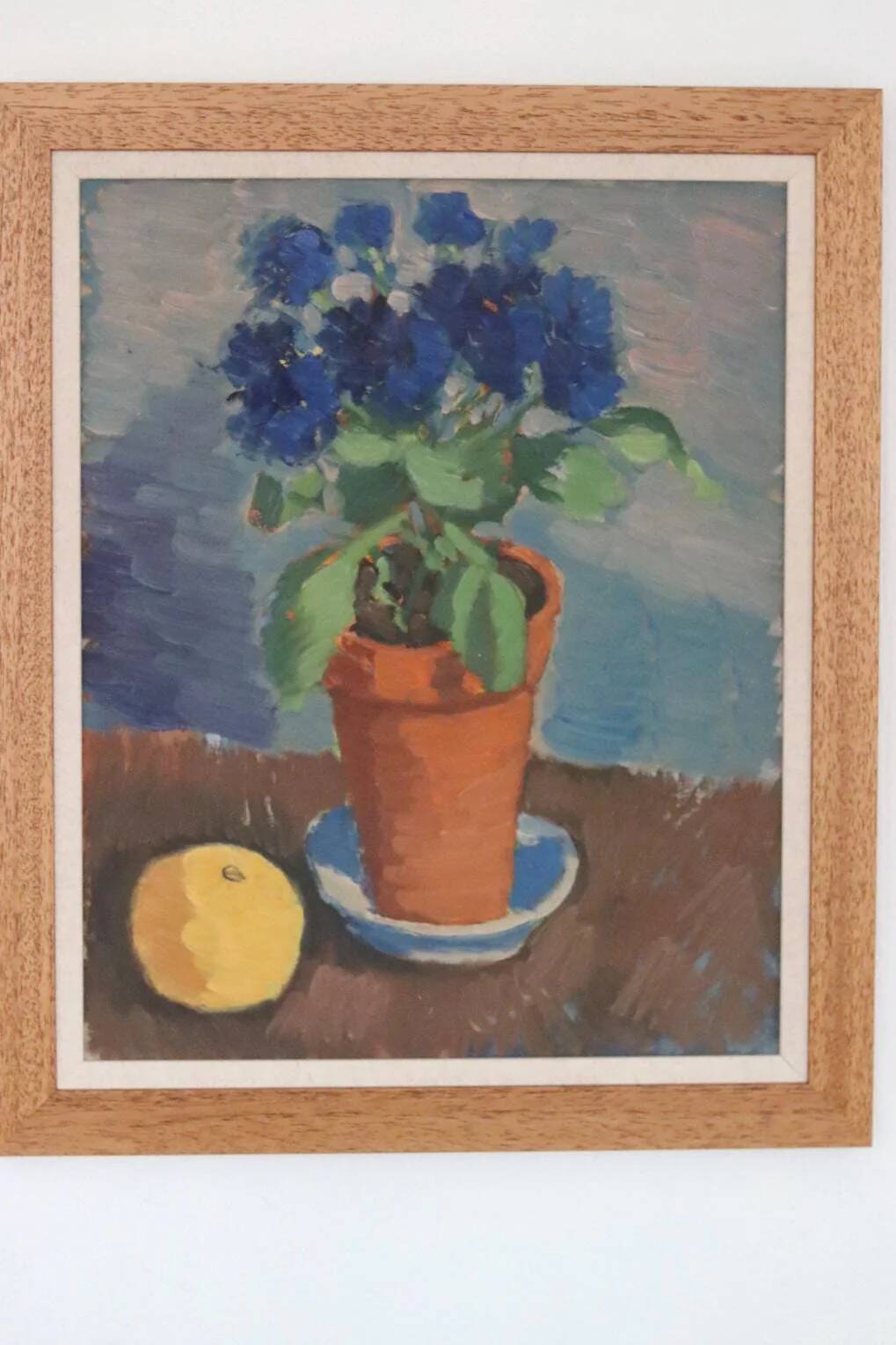 Swedish Oil on Panel – “Blue Flower and Citrus” attributed to Olax