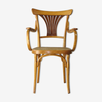 Wooden-curved armchair of Kohn, 1905 canned N° 196 with palmette