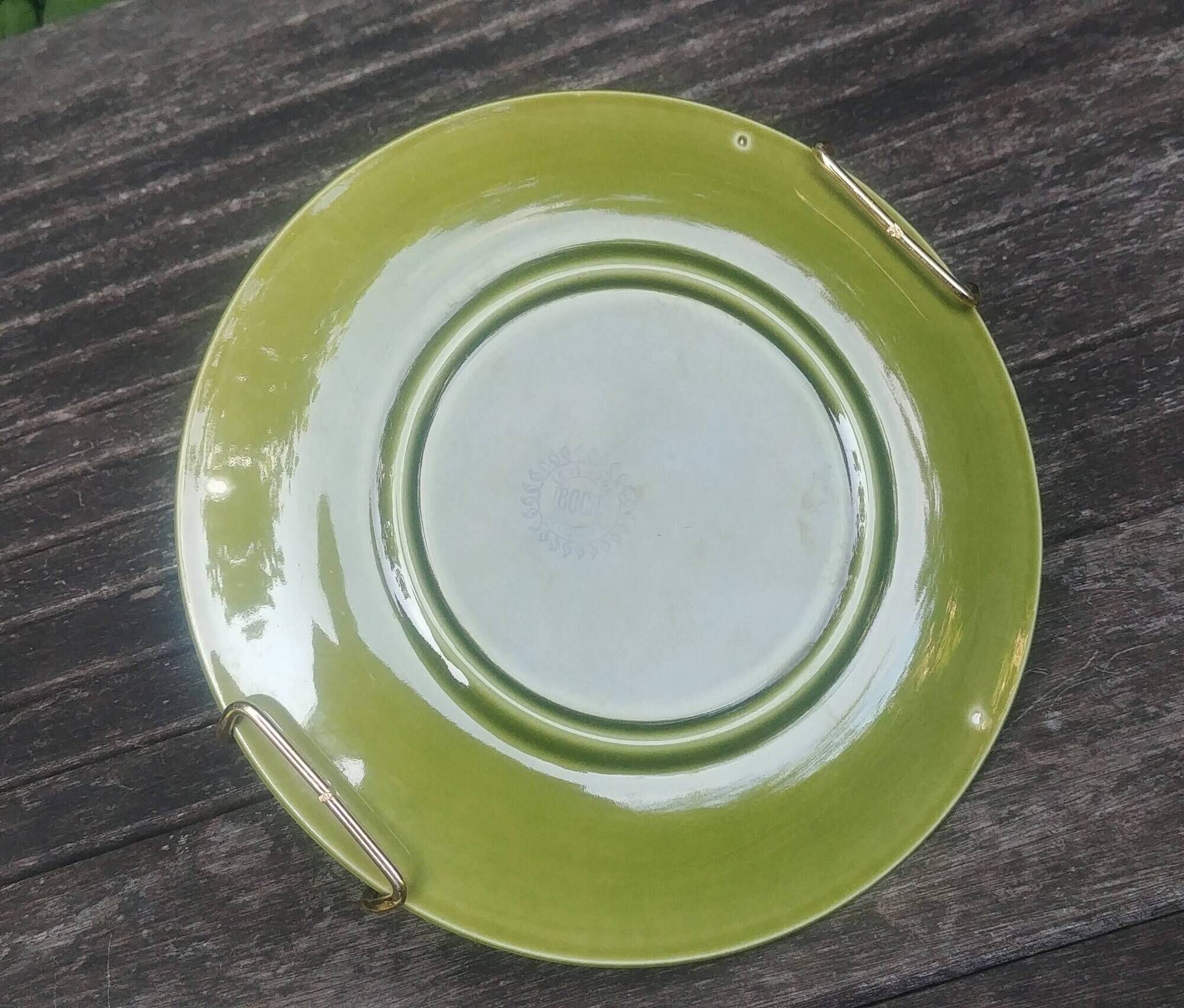 Small porcelain servant/tray from the Boch Belgium earthenware factory, 1960s.