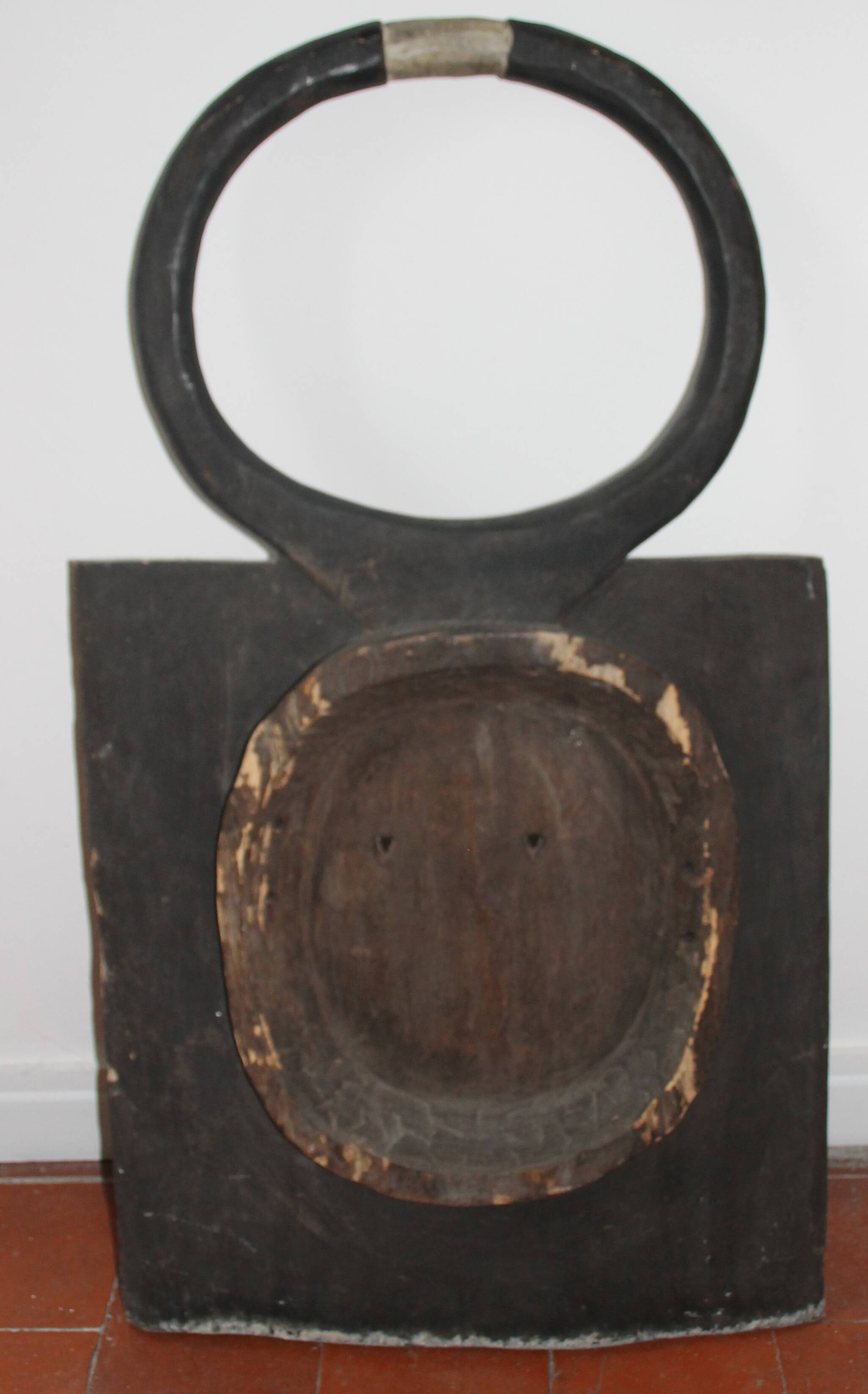 African Art Mask carved wooden palette Ivory Coast Baoule height 87 cm