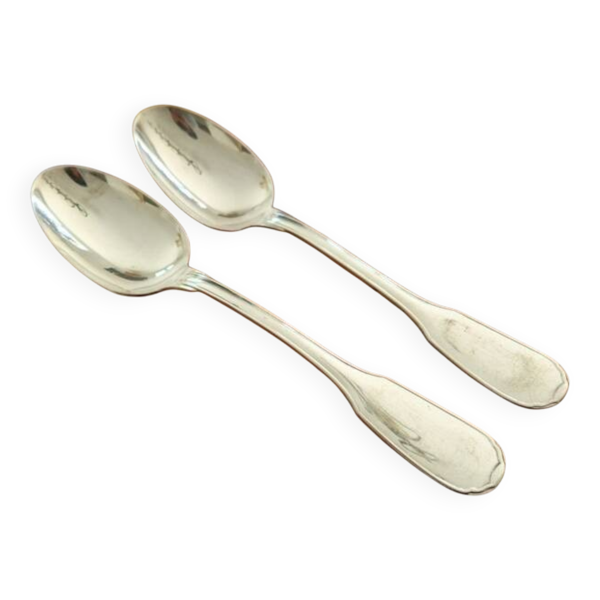 Christofle - Série de 2 cuillères de table modèle Versailles métal argenté
