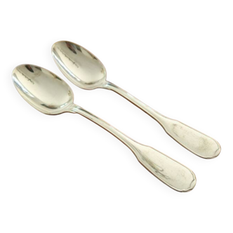 Christofle - Série de 2 cuillères de table modèle Versailles métal argenté