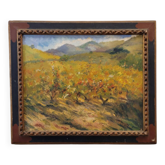 Oleo sobre lienzo “Setembre”, Francesc d’Assis Planas Doria, Escuela catalana, pp. s. XX - Catalonia,