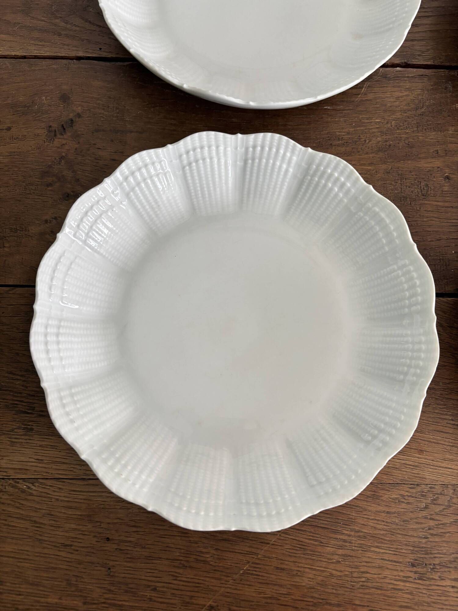 Set of 4 white porcelain deep plates – Giraud Limoges – 21.5