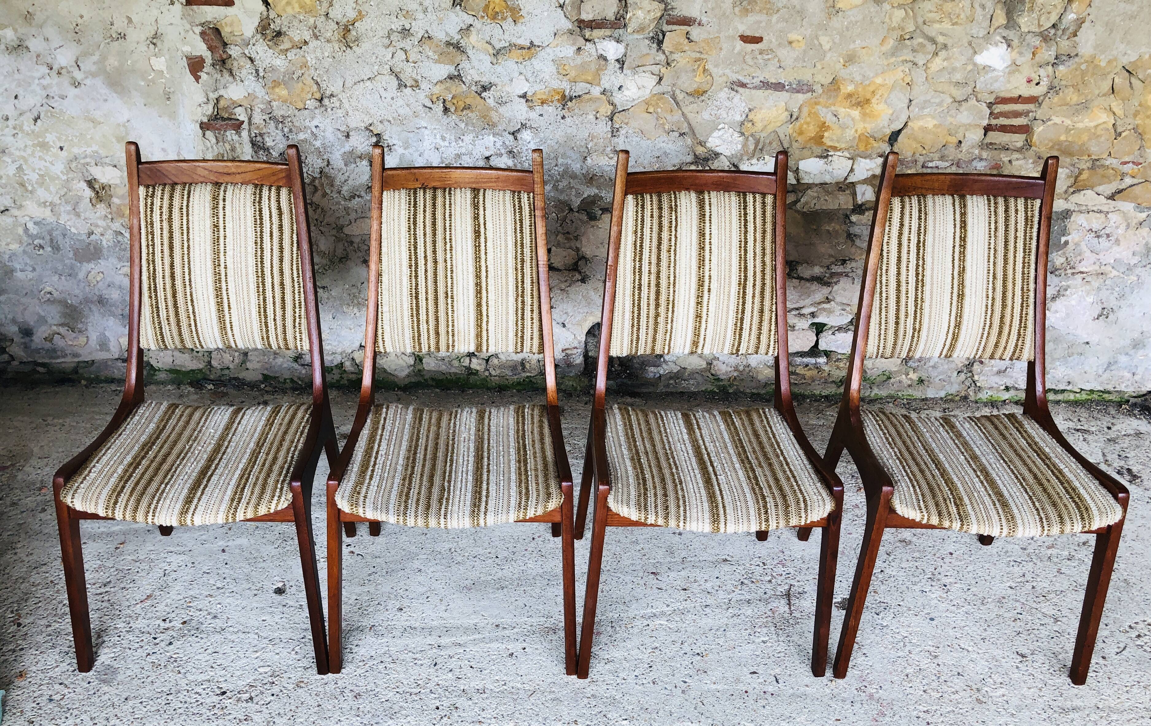 Set of 4 vintage teak chairs by R Huber-Co, circa 60's