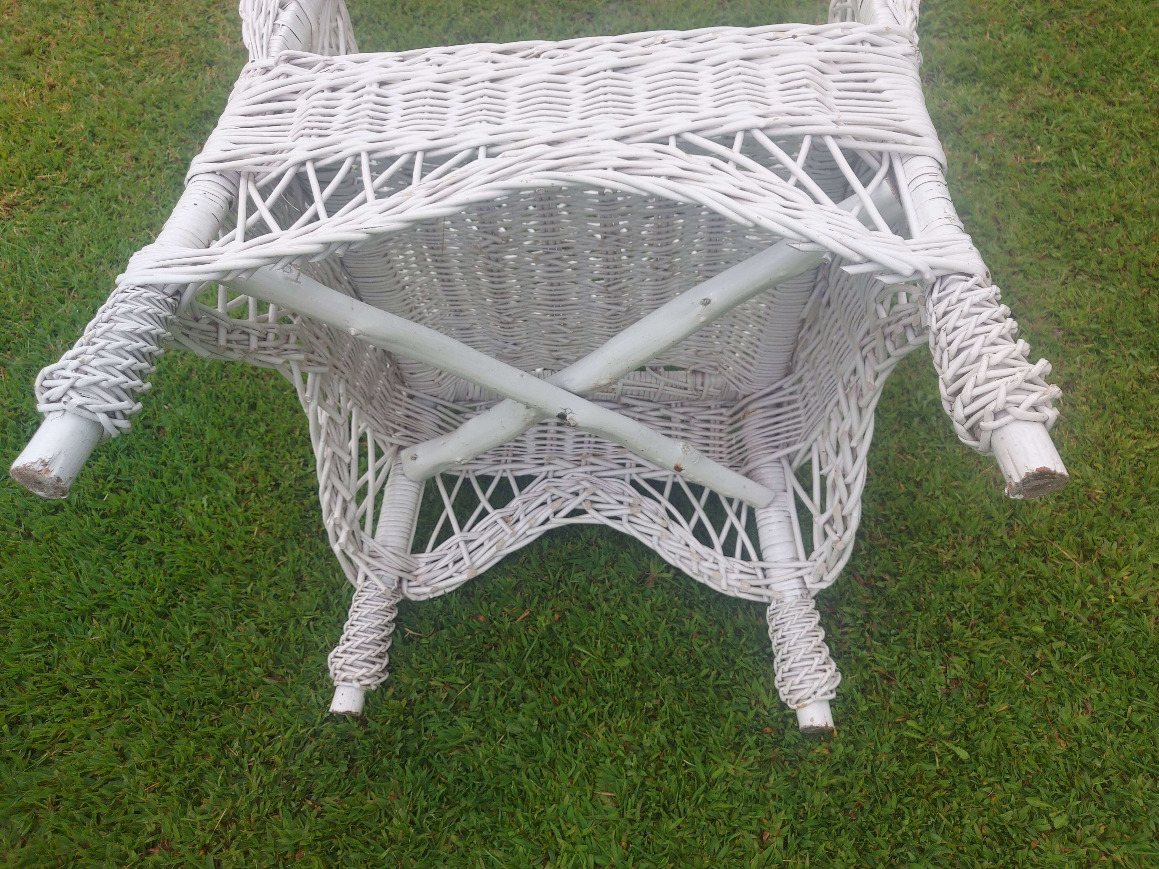 Rattan armchairs, white lacquered