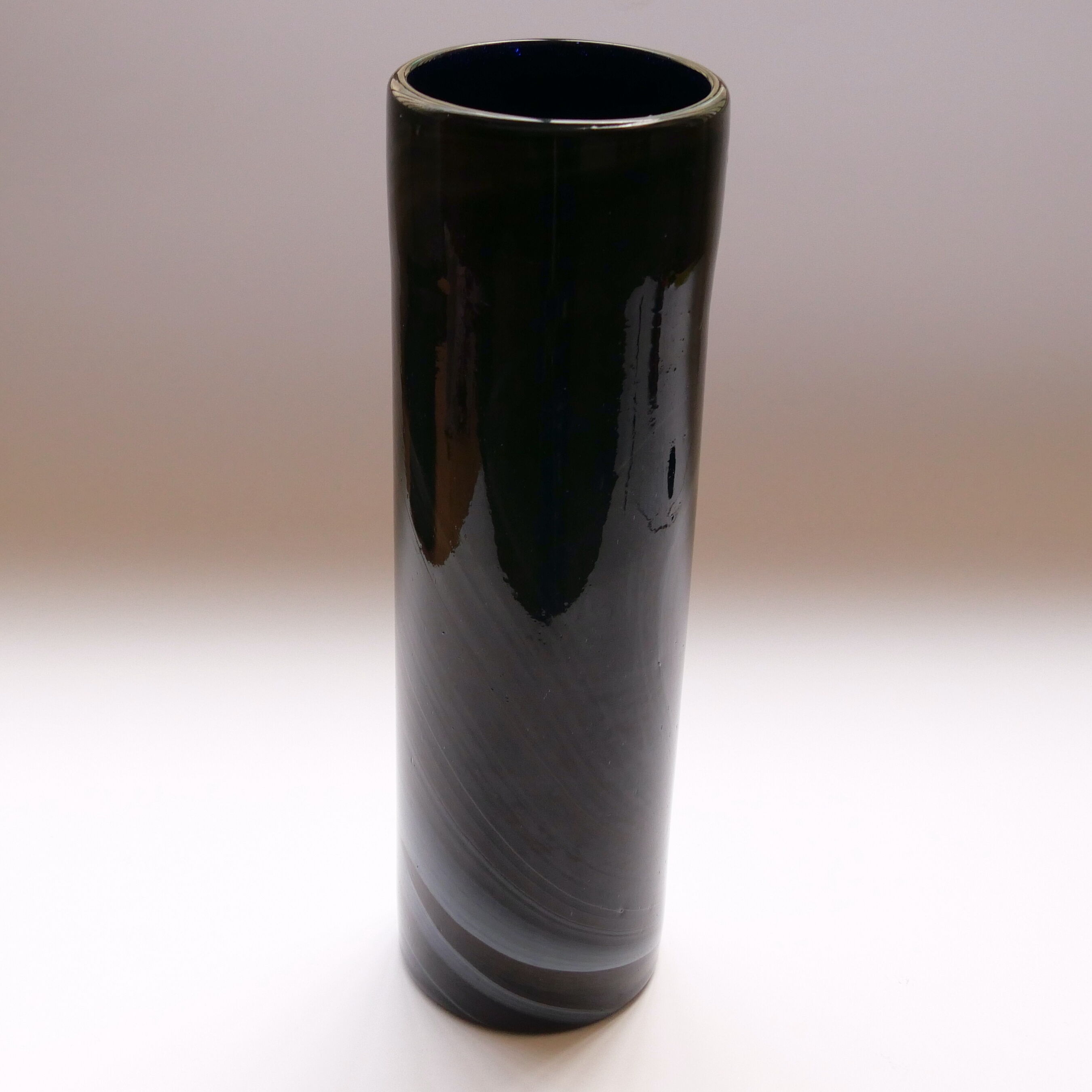 Agate glass cylinder vase, Maure Vieil 1970