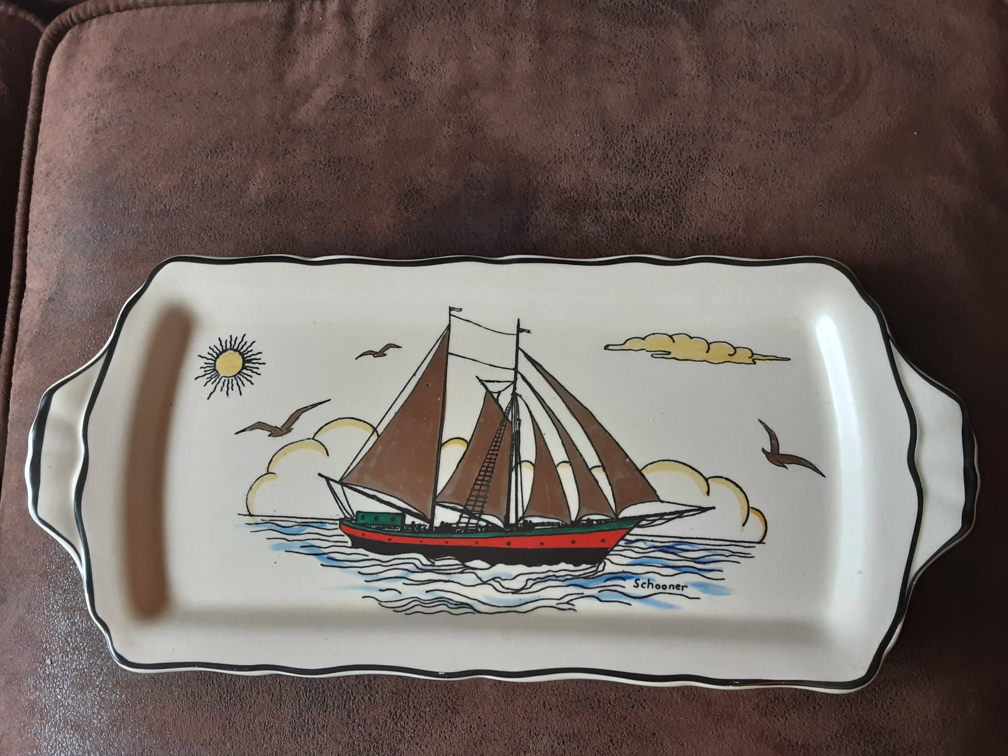 Longwy Voiles d'or rectangular dish