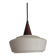 Teak and opaline suspension by Louis Kalff for Philips, Netherlands, 1960