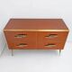 Commode en verre ambré avec détails en laiton, style mid-century modern