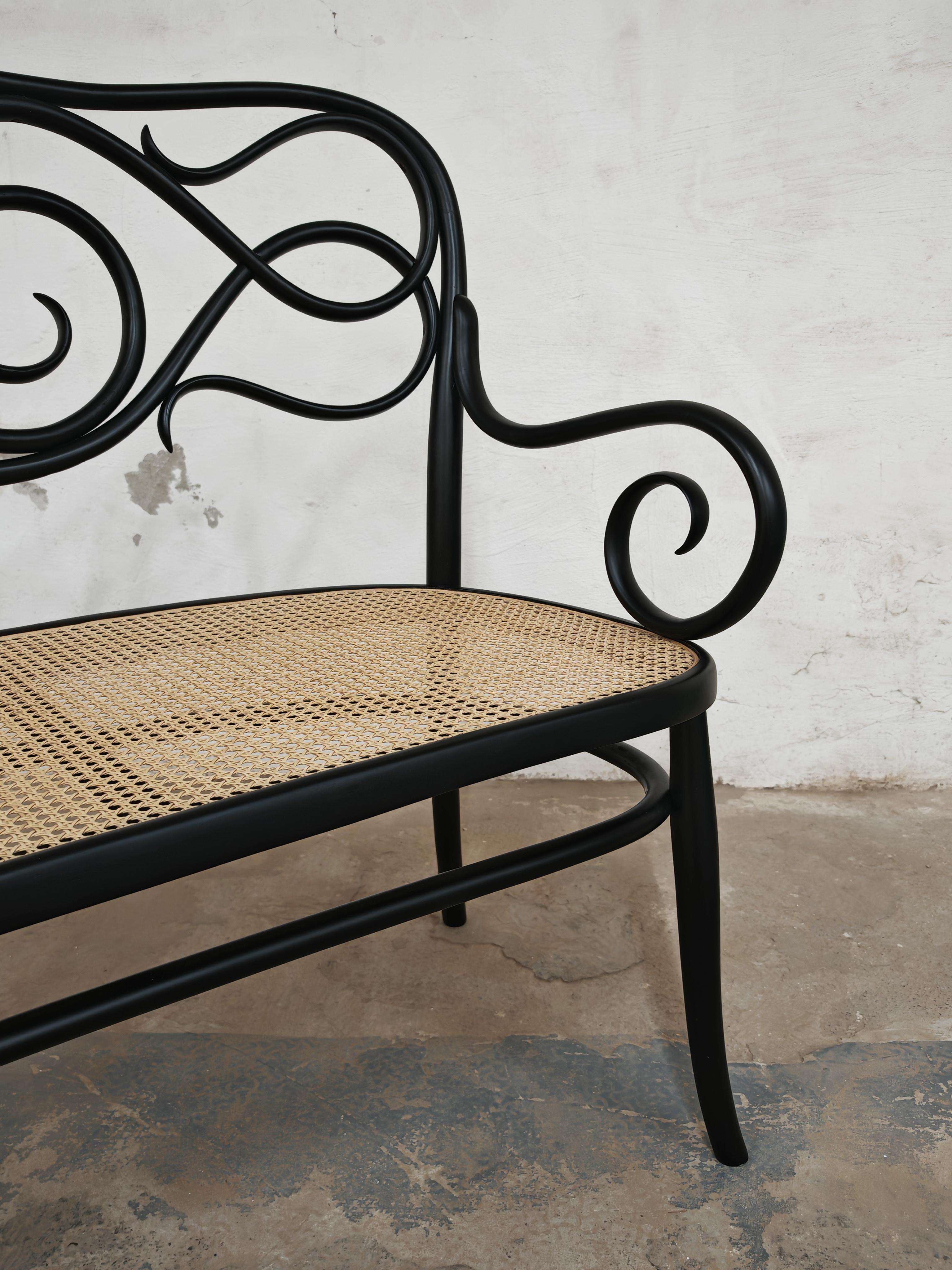 Settee No. 2 Art Nouveau bentwood and caning Thonet Brothers 1870s