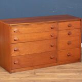Retro Teak 1960s Stag 8 Drawer Chest Of Drawers Sideboard