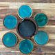 Sous verres en agate verte années 80